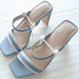 The Drop Avery Heeled Sandals – Blue Block Heel Strappy – Women’s 8 NWOB